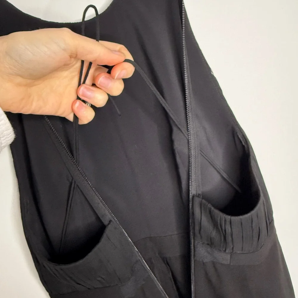 E1 Alice + Olivia Black Pleated Open Back Sleeveless Jumpsuit Size 0 - Picture 9 of 12